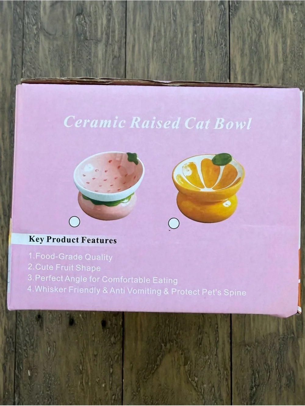 Ceramic Fruit Shaped Raised cat bowl New in box Orange fruit ceramic bowl